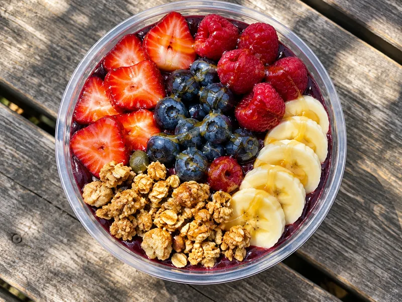 Açaí bowl with fresh berries and granola